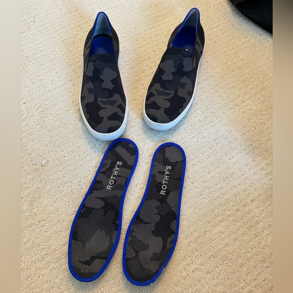 Rothy’s Retired The Original Slip On Sneaker Black Grey Camo Sz 10 - Picture 8 of 10